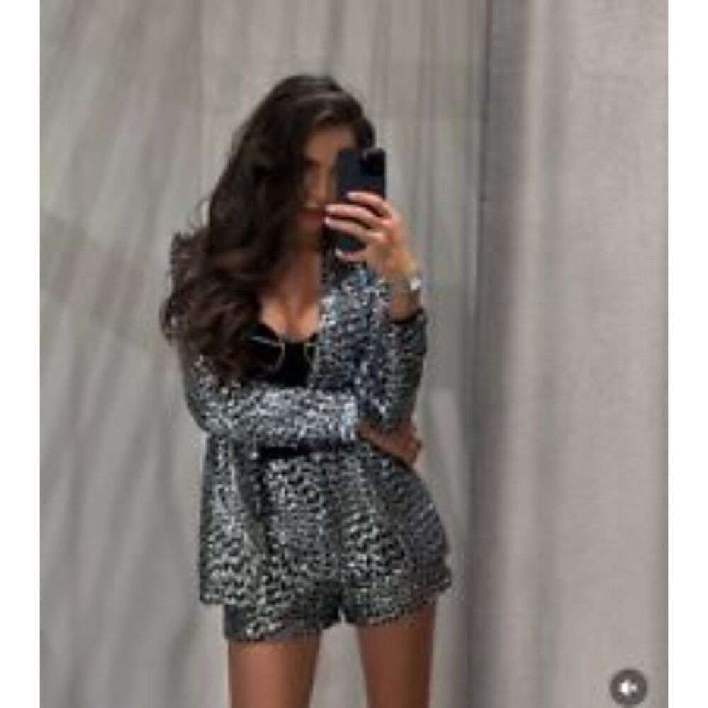 NWT ZARA HIGH WAISTED SEQUIN SHORTS